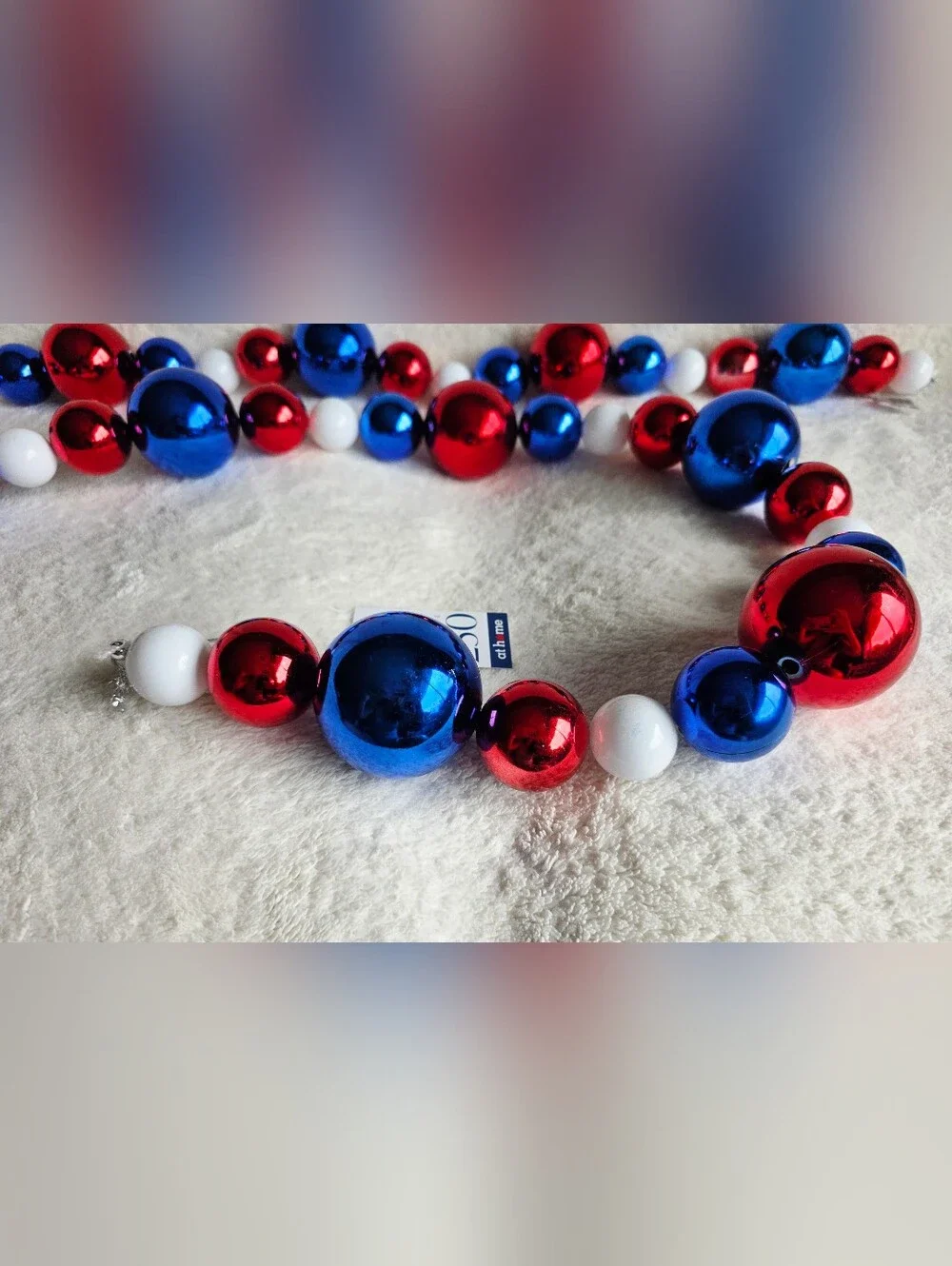 Bundle of 2 new Patriotic 4th of July Red White & Blue Ornament Garland, 72